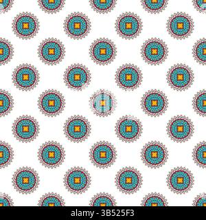 Seamless, floral ornamental background stylized medieval mosaics Stock Vector