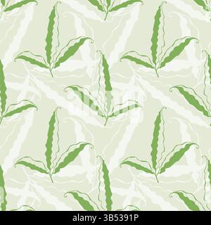 Green pea pods, stylized doodle drawing, seamless pattern, green vegetables, healthy eating, vegetarianism. Vector illustration Stock Vector