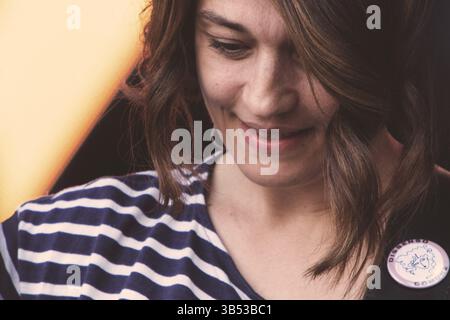 April 30, 2018, Rome, Italy: Carmen Consoli performs on stage at Primo Maggio concert in Rome. (Credit Image: © Valeria Magri/SOPA Images via ZUMA Press Wire) Stock Photo