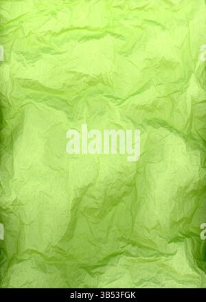 Light green crumpled tissue paper texture background detail Stock Photo