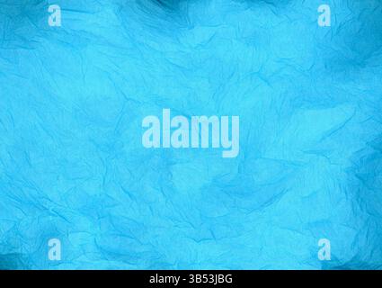Light blue crumpled tissue paper texture background detail Stock Photo