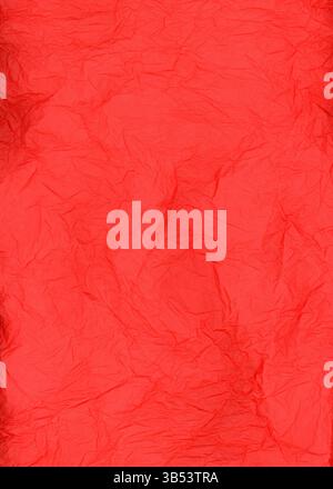 Red crumpled tissue paper texture background detail Stock Photo