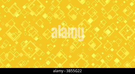 Vector Yellow Tech Finance Fintech Background. Abstract Pixel Seamless Pattern. Digital Business Technology or Science Research Presentation Backdrop. Stock Vector
