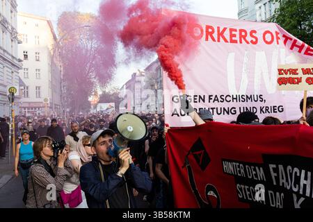 Demonstrators chant slogans through the megaphone during a nationwide ...