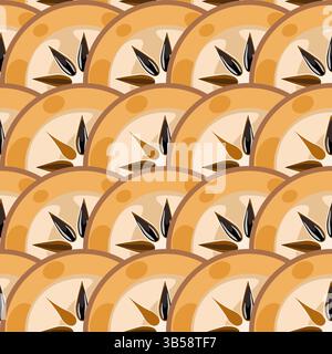 Naseberry sapodilla fruits seamless botanical pattern vector illustration Stock Vector