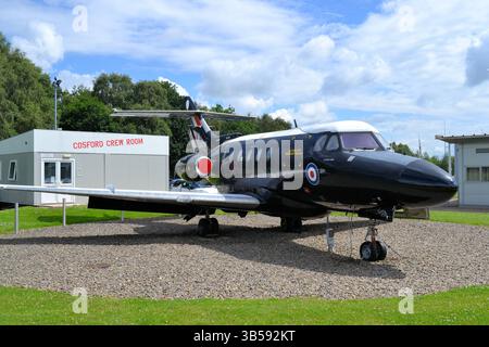 RAF Dominie trainer outside the Cosford Crew Room at the RAF Midlands Museum Stock Photo