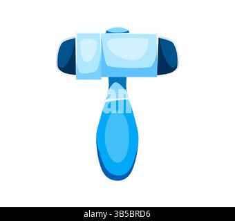 Healthcare cartoon font reflex hammer letter T. Hospital typeface symbol, healthcare cartoon isolated vector type element. Medical English alphabet ty Stock Vector