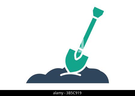 Shovel icon. solid icon style. icon related to manual cultivation and work. agriculture elements vector illustration Stock Vector