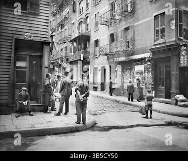 March 21, 2022, New York City, New York, USA: Street Scene, Pell and Doyers Streets, Chinatown, New York City, New York, USA, Detroit Publishing Company, 1900 (Credit Image: © JT Vintage/Glasshouse via ZUMA Press Wire) Stock Photo
