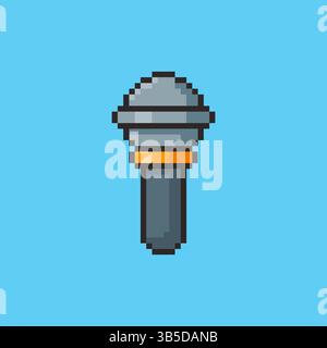 Pixel art Microphone game asset design Stock Vector