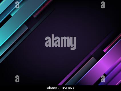 dynamic abstract background with diagonal lines in shades of blue, teal, and purple creating a modern gradient effect technology, corporate, or creati Stock Vector