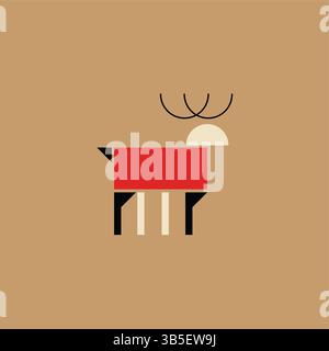 Abstract Deer Vector Art – Colorful Animal Illustration for Modern Design Stock Vector
