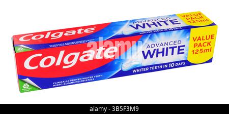 Colgate advanced white toothpaste in a 125ml value pack Stock Photo