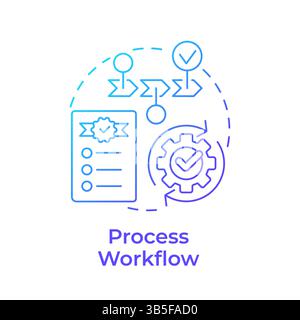 Process workflow blue gradient concept icon Stock Vector