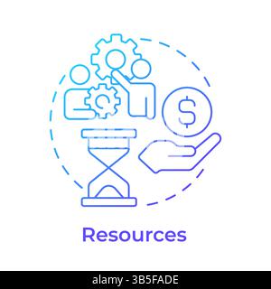 Resources blue gradient concept icon Stock Vector