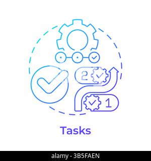 Tasks blue gradient concept icon Stock Vector