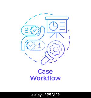 Case workflow blue gradient concept icon Stock Vector