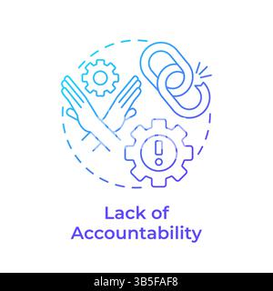 Lack of accountability blue gradient concept icon Stock Vector