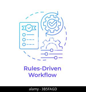 Rules driven workflow blue gradient concept icon Stock Vector