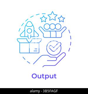 Output blue gradient concept icon Stock Vector