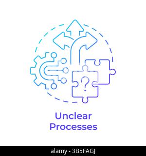 Unclear processes blue gradient concept icon Stock Vector