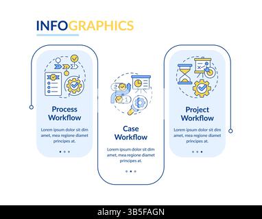 Workflow different types rectangle infographic vector Stock Vector