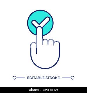Opt in consent line color icon Stock Vector