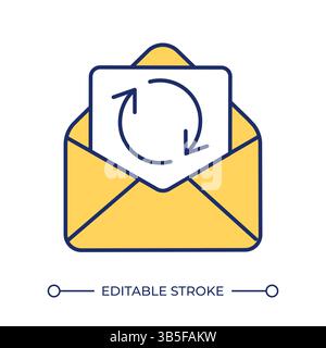 Consent renewal line color icon Stock Vector