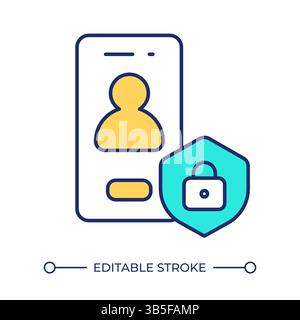 Mobile app permissions line color icon Stock Vector