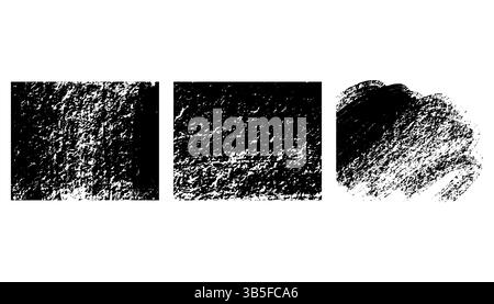 Brush strokes of rectangular shapes. Grunge design elements. Rectangular text boxes. Dirty distressed texture banners. Ink splashes. Grungy painted ob Stock Vector