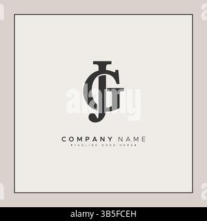 JG or GJ Minimal Vector Logo - Simple Business Logo for Monogram J and G Stock Vector