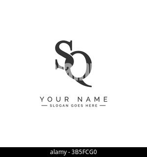 Vector Template for Initial Letter SQ Logo - Elegant Monogram Logo for Alphabet S and Q Stock Vector