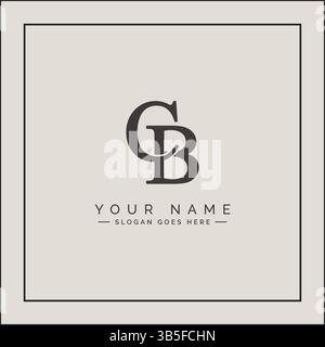 CB Vector Logo Template - Simple Icon for Initial Letter C and B Monogram Stock Vector