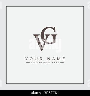 Initial VG Vector Logo - Elegant Monogram Template for letter V and G for your Business Stock Vector