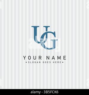 Creative Monogram for Initial Letter UG Logo - Minimal Vector Logo Template for alphabet U & G Stock Vector