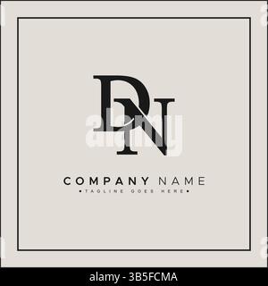 Vector Template for Initial Letter DN Logo - Elegant Monogram Logo for Alphabet D and N Stock Vector
