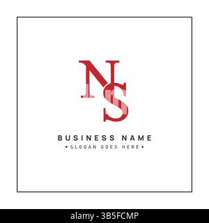 NS Vector Logo Template - Simple Icon for Initial Letter N and S Monogram Stock Vector