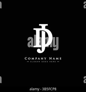 Creative Logo for Initials DJ or JD in Monogram Style - Vector Template for Initial Letter D and J Stock Vector