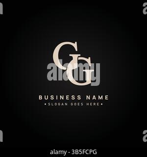 Initial GG Vector Logo - Elegant Monogram Template for letter G and G for your Business Stock Vector