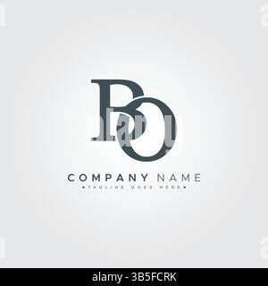 Creative Logo for Initials BO in Monogram Style - Vector Template for Initial Letter B and O Stock Vector