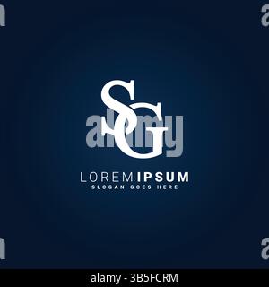 Vector Template for Initial Letter SG Logo - Elegant Monogram Logo for Alphabet S and G Stock Vector