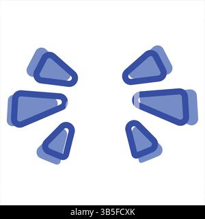Outward Pointing Blue Triangle Design Vector Stock Vector