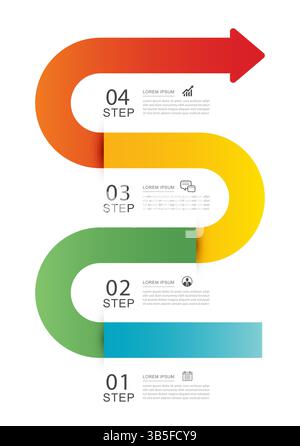 Infographics arrow symbol timeline business steps to success. Stock Vector