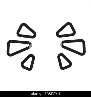 Symmetrical Rounded Triangle Explosion Vector Graphic Stock Vector