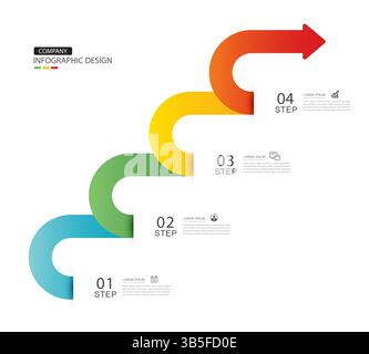 Infographics arrow symbol timeline business steps to success. Stock Vector
