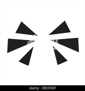 Symmetrical Triangle Burst Vector Graphic - Black on White Stock Vector