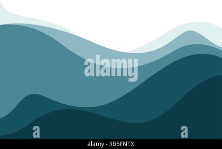 Abstract vector blue wavy background. wave geometric background Stock Vector
