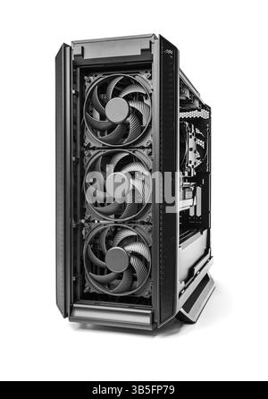 A powerful custom-built PC case Stock Photo