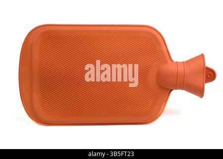 Rubber orange heating pad. Orange rubber heating pad isolated on a white background. Extreme closeup. High resolution photo. Full depth of field. Stock Photo