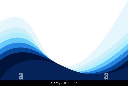 Blue ocean waves abstract background design. Blue wave abstract background vector illustration modern design. Stock Vector